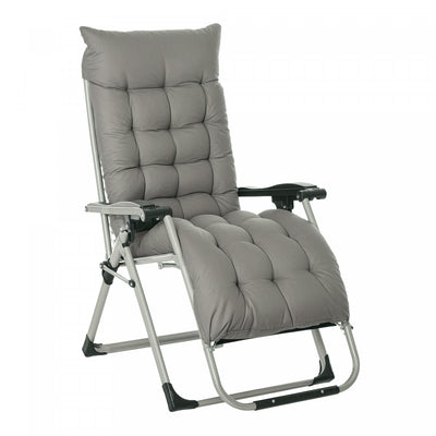 Outsunny Reclining Zero Gravity Chair With Adjustable Backrest, Dark Grey