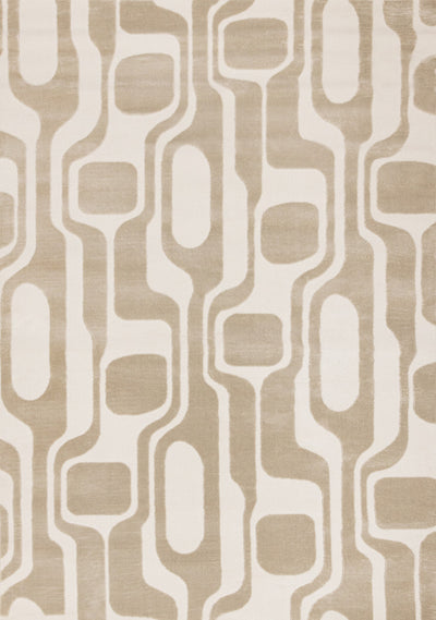 Leopold Modern Mid-Century Beige Cream Area Rug - 5'3" x 7'7"|Carpette Leopold beige et crème de style moderne du milieu du 20e siècle - 5 pi 3 po x 7 pi 7 po