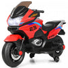 Costway 12v Kids Ride On Motorcycle Electric Motor Bike W/ Training Wheels & Light Red