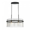 Ava 2 Light Chandelier, Black With Glass Rods
