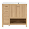Oakmere 36 Inch Single Sink Bathroom Vanity with Two Doors and Two Drawers, Natural Wood | Oakmere Meuble-Lavabo Simple 36 po avec Deux Portes et Deux Tiroirs, Bois Naturel