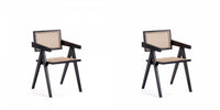 Hamlet Industry Chic Wood Armchair in Black and Natural - Set of 2 Dining Chair 
