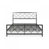 Robert Metal Construction Bed Frame With Circular Design Headboard And Footboard,king Size,black King Bed