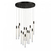 Celine 13 Light Integrated Led Chandelier, Black With Laser Lined Glass Rods