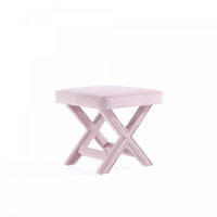 Abigail Mid-Century Modern Upholstered Velvet Accent Bench in Pink 