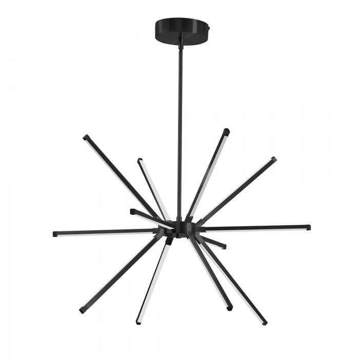 Dainolite Array LED Chandelier 32w Matte Black White Acrylic Diffuser Lamp