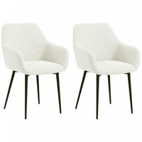 HOMCOM Dining Chairs Set of 2, Upholstered Kitchen Chairs with Backrest