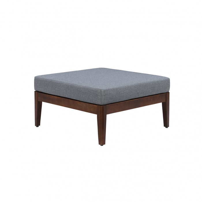 Summerlyn Fabric Indoor/Outdoor Patio Ottoman - Walnut
