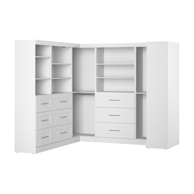 Bestar Pur 161 W Walk-In Closet Organizer System - White|Système d’organisateur de pièce-penderie Pur de Bestar de 161 po (L) - blanc