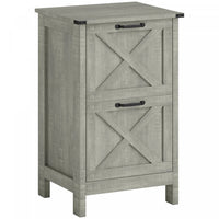 HOMCOM File Cabinet with 2 Drawers Filing Cabinet for A4 Letter, Stone Grey