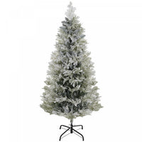 Homcom Flocked Pencil Artificial Christmas Tree With Realistic Branch Tips
