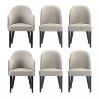 Hillman Modern 6-Piece Dining Chair Set in Light Gray 