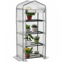 Outsunny Portable Greenhouse with 4 Tier Shelves, Outdoor Hot House, White