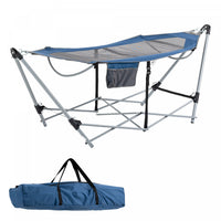 Outsunny Foldable Outdoor Hammock With Stand, Portable Hammock Bed With Carrying Bag And Pocket For