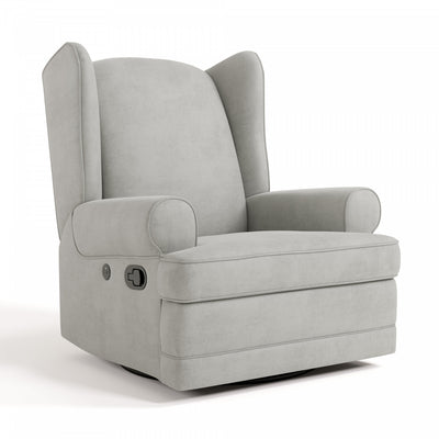Storkcraft Serenity Wingback Upholstered Recliner Glider - Steel