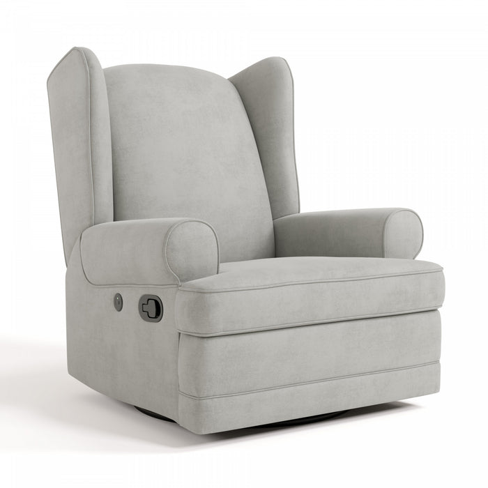 Storkcraft Serenity Wingback Upholstered Recliner Glider - Steel