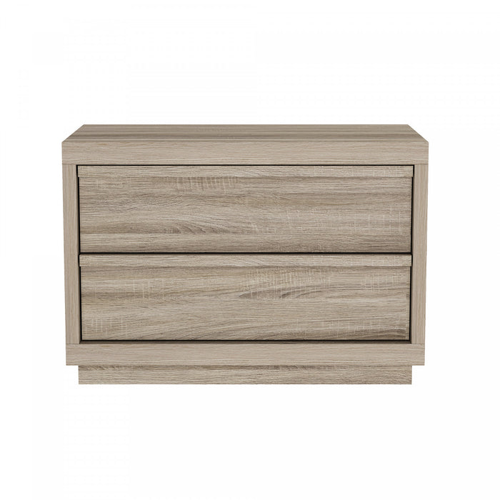 Navis Contemporary 32\" Nightstand in Natural Oak (2-Drawer)
