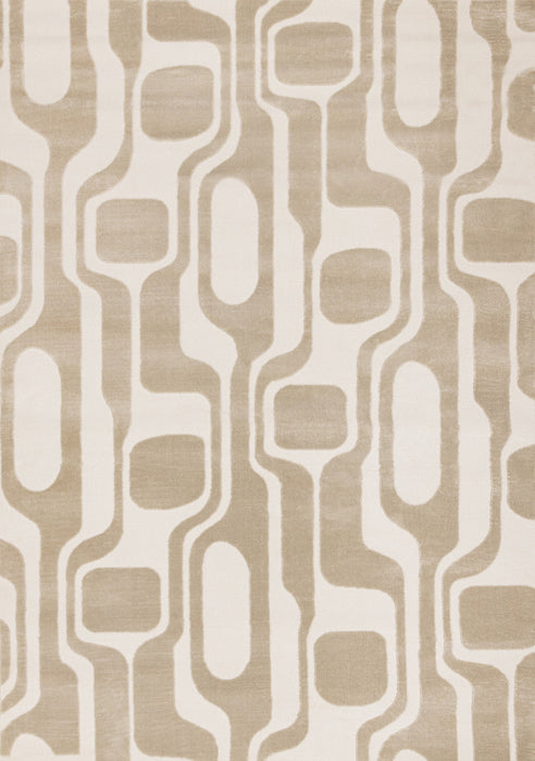 Leopold Modern Mid-Century Beige Cream Area Rug - 7'10\" x 10'6\"