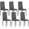 HOMCOM Dining Chairs, Set of 6, Linen Fabric Upholstered Accent Chair, Back