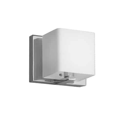 Dainolite Verona 1 Light Vanity Light Polished Chrome Finish Frosted Glass Shade Lamp