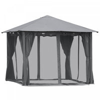 Outsunny 10' X 10' Patio Gazebo, Outdoor Gazebo Canopy Shelter With Netting & Curtains, Vented Roof,