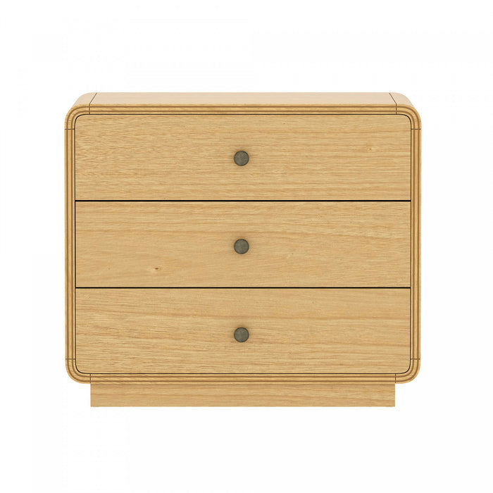 Liora Contemporary 28\" Nightstand in Natural (3-Drawer)