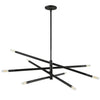Dainolite Wand 8 Light Chandelier Large Matte Black Lamp