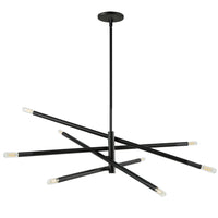 Dainolite Wand 8 Light Chandelier Large Matte Black Lamp