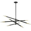 Dainolite Wand 8 Light Chandelier Large Matte Black/Aged Brass Lamp