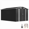 Outsunny 12' x 8' Metal Shed, Heavy Duty Outdoor Storage Shed, Dark Grey