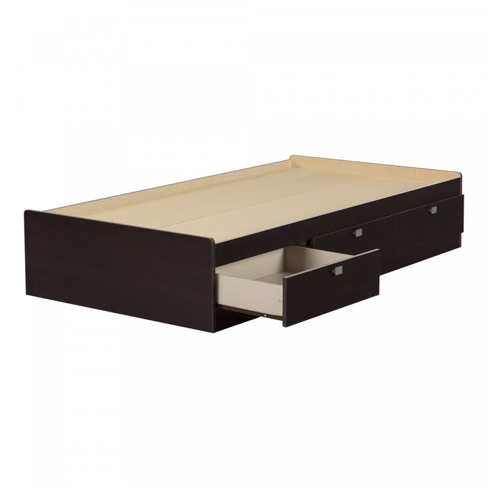 Spark Mate's Platform Storage Bed With 3 Drawers - Chocolate 