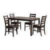 Radcliffe 5-Piece Solid Wood Dining Set with Ladder Back Chairs, Dark Brown (Seats 4) | Ensemble de salle a manger Radcliffe 5 pieces en bois massif avec chaises a dossier echelle, brun fonce (4 places)