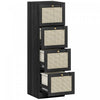 HOMCOM 4 Drawer File Cabinet Lockable Filing Cabinet for A4 Letter Black