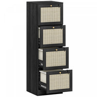 HOMCOM 4 Drawer File Cabinet Lockable Filing Cabinet for A4 Letter Black
