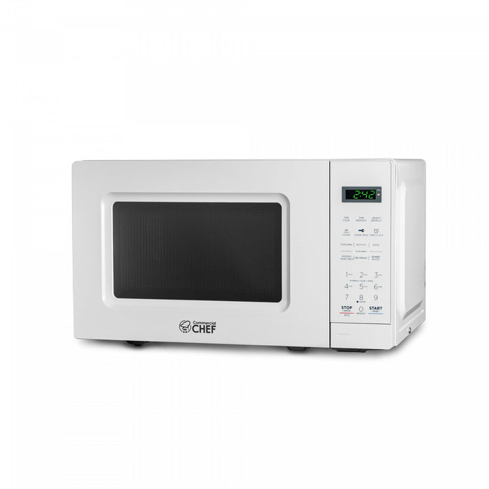 CHM Series Commercial Chef 0.7 Cu. Ft. Countertop Microwave Oven, CHM7MW, White Countertop Microwave Less 1cuft