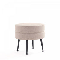 Bailey Mid-Century Modern Upholstered Accent Ottoman in Wheat 