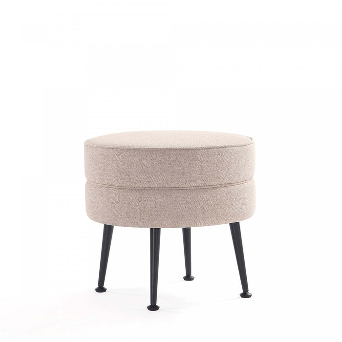 Bailey Mid-Century Modern Upholstered Accent Ottoman in Wheat