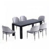 Flor and Rockaway Modern Industry Chic 7-Piece Dining Set in Gray and Black