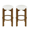Olivia Rubberwood Indoor Round Seat Bar Stool Set of 2 with Durable Frame and Fabric | Olivia – Lot de 2 tabourets de bar d’interieur en bois d’hevea avec assise ronde, structure durable et revetement en tissu