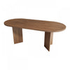Ovalux 79 Inch Modern Oval Dining Table with Dual Pedestal Base and Wood Finish, Walnut | Ovalux Table a Manger Ovale Moderne 79 po avec Base a Double Piedestal et Finition Bois, Noyer