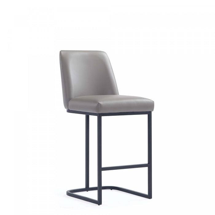 Serena Modern Metal Upholstered Counter Stool in Taupe Bar Stool
