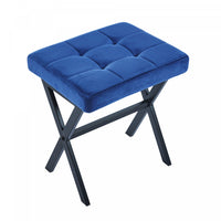 Owen Multi-Purpose Seating Accent Stool with Metal Legs,Blue Accent Chair 