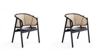 Versailles Industry Chic Wood Accent Armchair in Black and Natural - Set of 2
