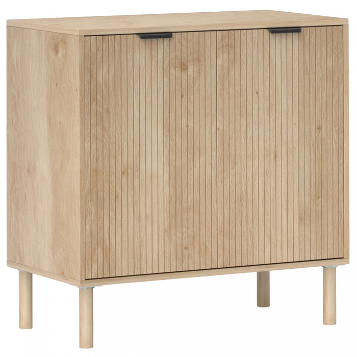 HOMCOM Accent Cabinet, Storage Cabinet with Adjustable Shelf, Oak