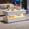 Nathan Lift-Top Coffee Table with LED Lighting,White | Nathan table basse relevable – table basse avec eclairage LED, blanc