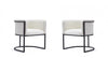 Cosmopolitan Mid-Century Modern Vegan Leather Metal Dining Chair in Ivory - Set of 2