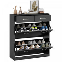 HOMCOM Entryway Shoe Cabinet with 2 Flip Drawers for 12 Pairs of Shoes