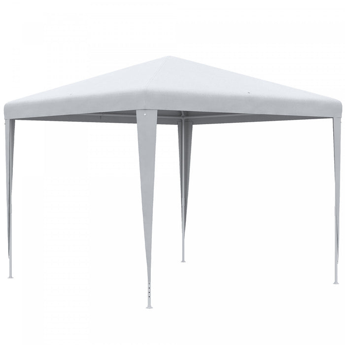 Outsunny 9' X 9' Party Tent Portable Gazebo Canopy For Weddings Parties Outdoor Sunshade With Dressed Legs, White