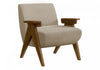 Monarch Specialties - Accent Chair, 31\"H, Upholstered, Living Room, Bedroom, Beige Fabric, Brown Walnut Wood