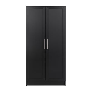 Elite Accent Storage Cabinet with Panel Doors & 3 Shelves - Black